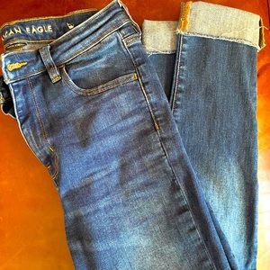 American Eagle Jeans: Super High Rise Jegging Crop size 10 Short